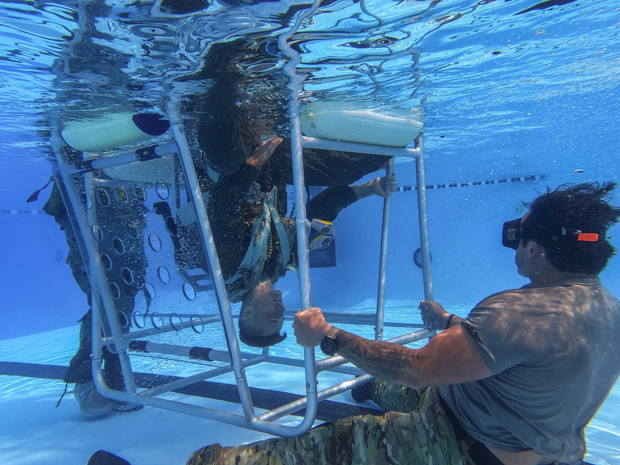 Man underwater.