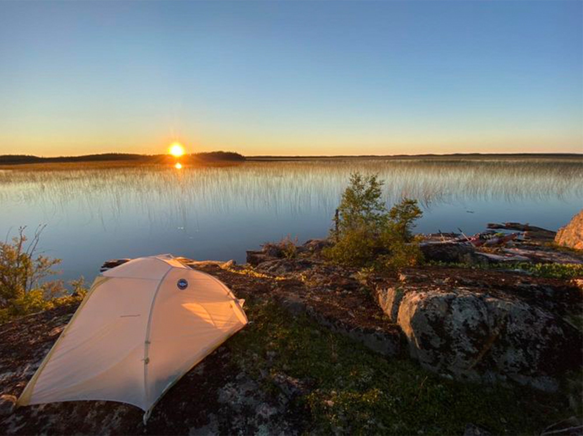 Madison Ecklund camps out in a tent in Minnesota during a 1,500-mile solo kayak expedition from Minneapolis, Minnesota, USA, to York Factory, Manitoba, Canada. Ecklund, 412th Force Support Squadron recreation assistant was one of seven people in the world to successfully accomplish the 1,500-mile solo kayak expedition.