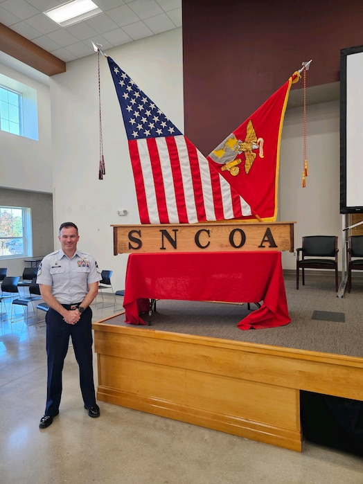  U.S. Space Force Master Sgt. Phillip Lowery graduated with honors from the U.S. Marine Corps Staff Noncommissioned Officers Academy at Camp Johnson, North Carolina. (Courtesy Photo)