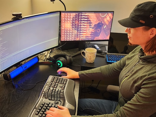  Woman working on computer