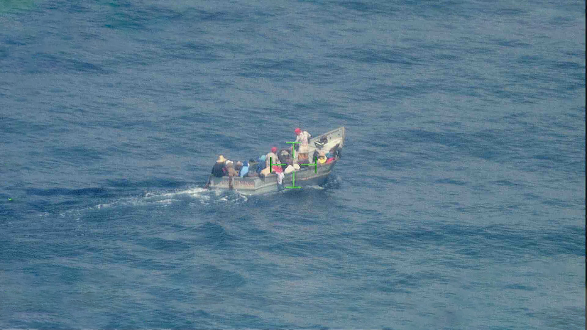 Coast Guard crew members from Station Islamorada interdicted a makeshift vessel approximately 64 miles south of Dry Tortugas, Florida, August 1, 2023. The nine people aboard the vessel were repatriated back to Cuba on August 5, 2023.(U.S. Coast Guard photo)