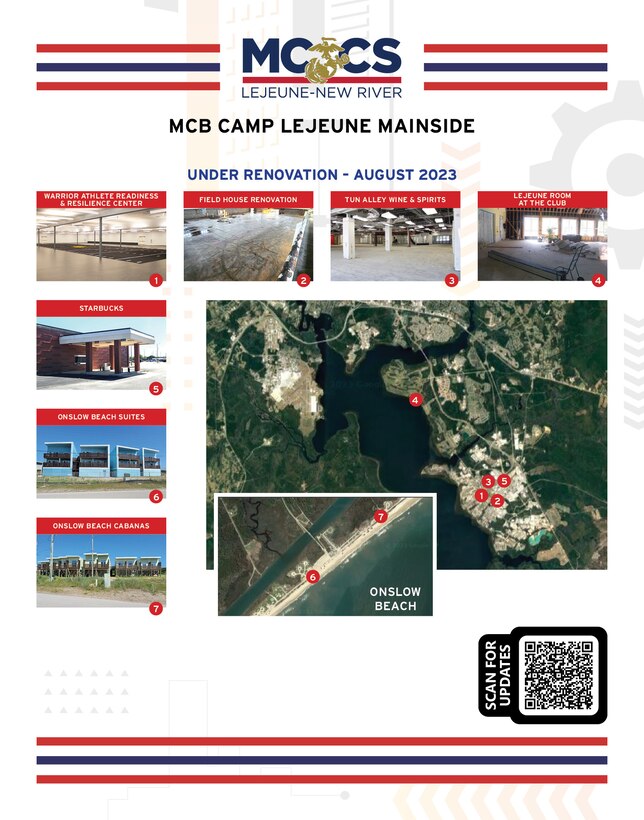 A map of construction projects across MCB Camp Lejeune.