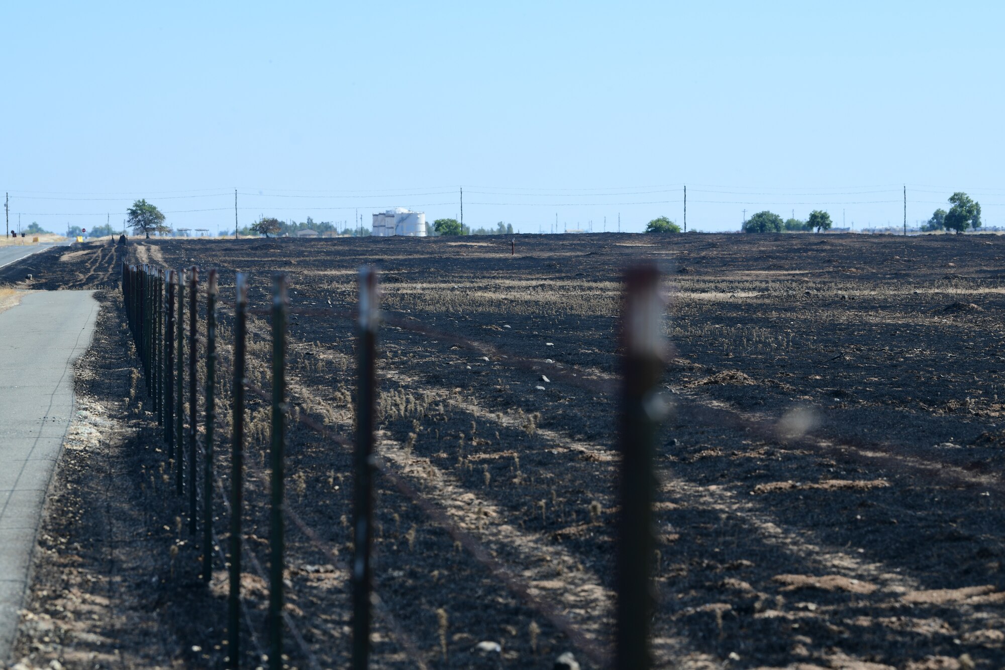 A prescribed burn area on Beale Air Force Base, California, Aug. 4, 2023.