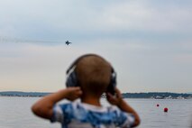 The United States Navy flight demonstration squadron, the Blue Angels, fly in formation for an airshow during Seattle Fleet Week, Aug. 05, 2023 in Seattle, Washington. Seattle Fleet Week is a time-honored celebration of the sea services and provides an opportunity for the citizens of Washington to meet Sailors, Marines and Coast Guardsmen, as well as witness firsthand the latest capabilities of today's U.S. and Canadian maritime services. (U.S. Navy photo by Mass Communication Specialist 2nd Class Ethan J. Soto)