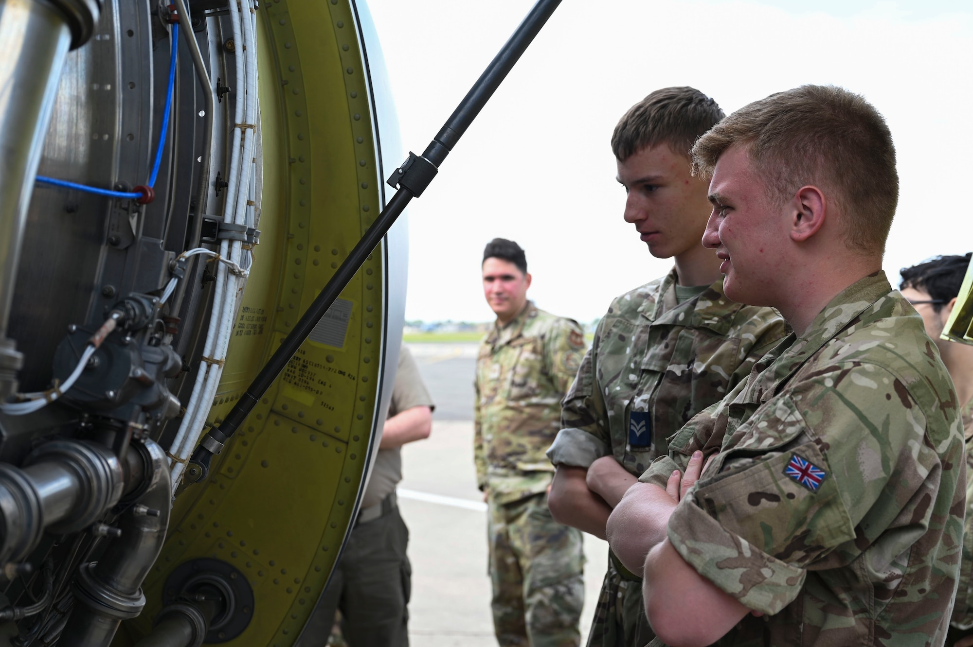 The cadets were given the opportunity to view the inner workings of a KC-135 aircraft to gain a better understanding of life-cycle upgrades that are made to expand capabilities and improve reliability.