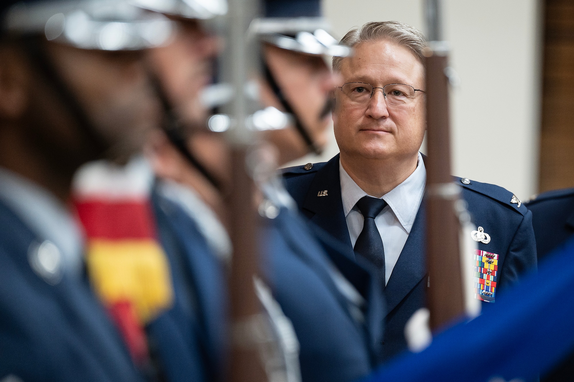 Col. Carl Pawling assumed command of the Air Force Manpower Analysis Agency from Col. James C. Barger during a change of command ceremony July 28, 2023, Joint Base San Antonio-Randolph