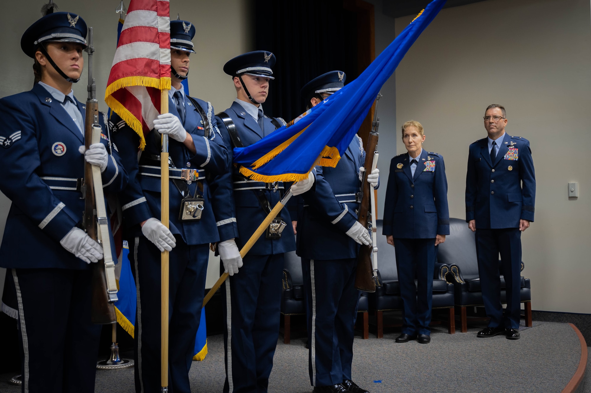 Kirtland Air Force Base Honor Guard posts the colors