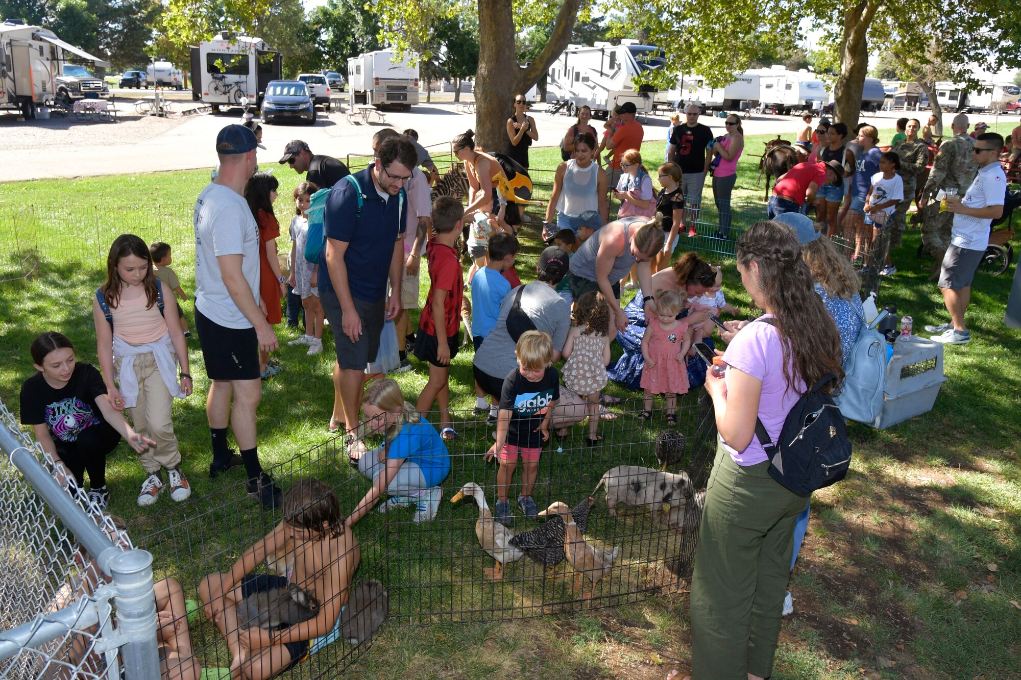 Children at the petting zoo.