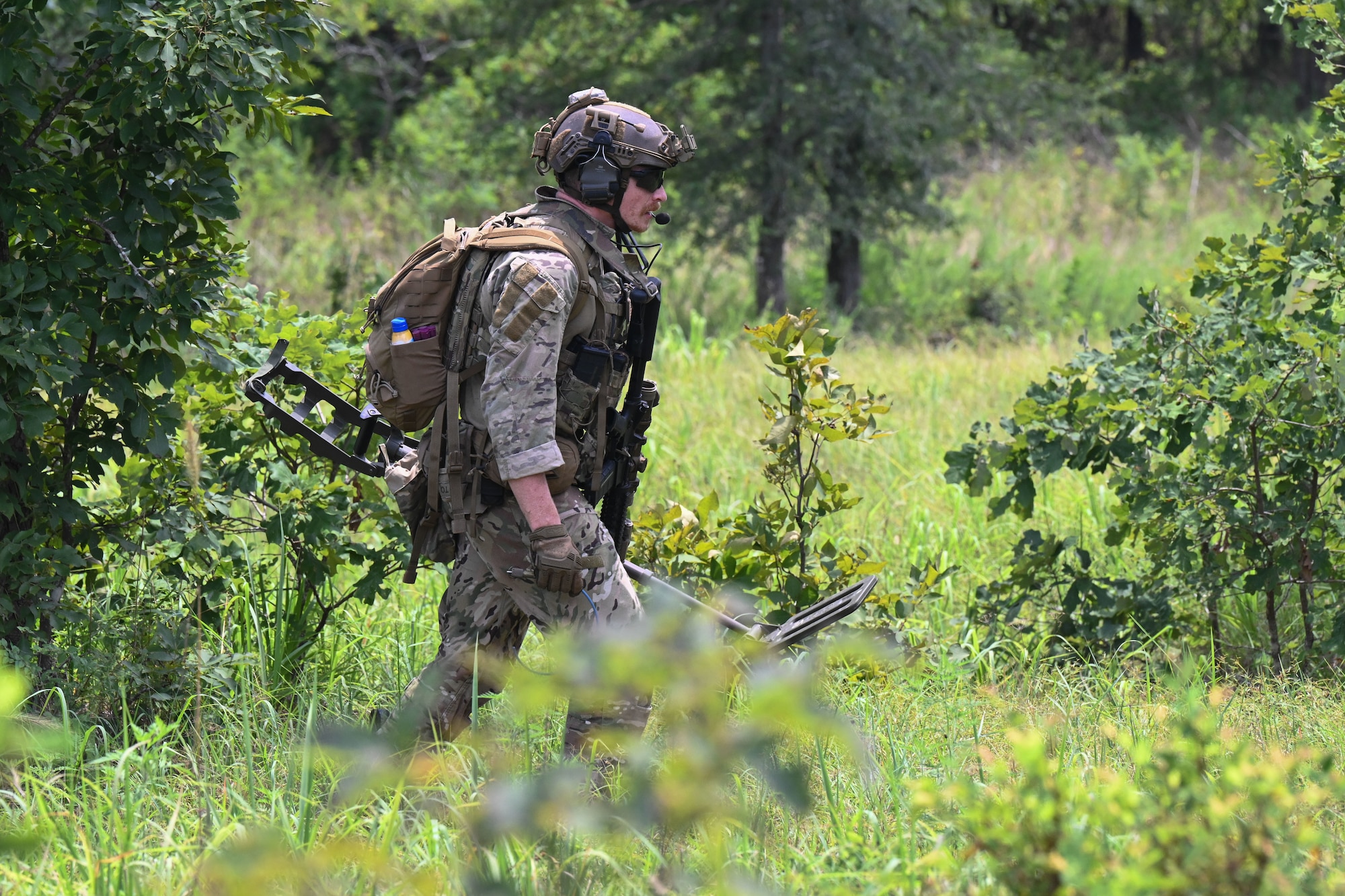 An Airman perform EOD operations.