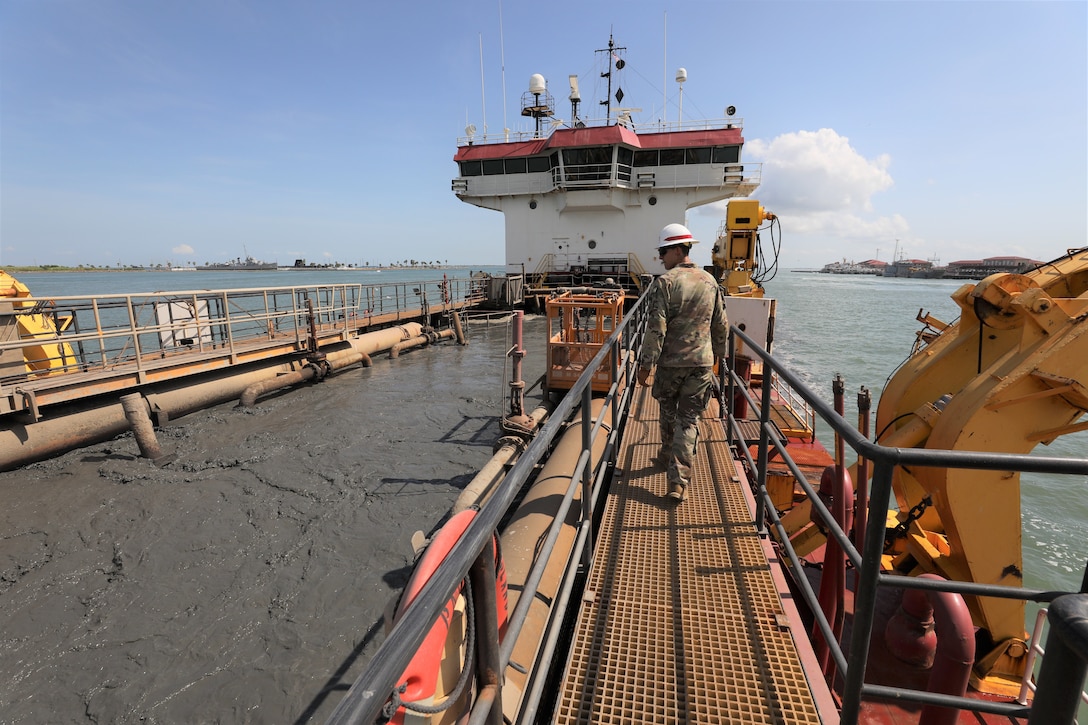 The Multi-Purpose Vessel Brandy Station moored at the U.S. Army Corps of Engineers Galveston District Dredge Wharf, Aug. 2, 2023.