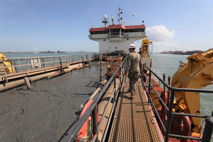 The Multi-Purpose Vessel Brandy Station moored at the U.S. Army Corps of Engineers Galveston District Dredge Wharf, Aug. 2, 2023.