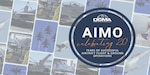 Graphic of a collage of different aircraft in the background with text that reads DCMA AIMO celebrating 20 years of successful aircraft flight & ground operations