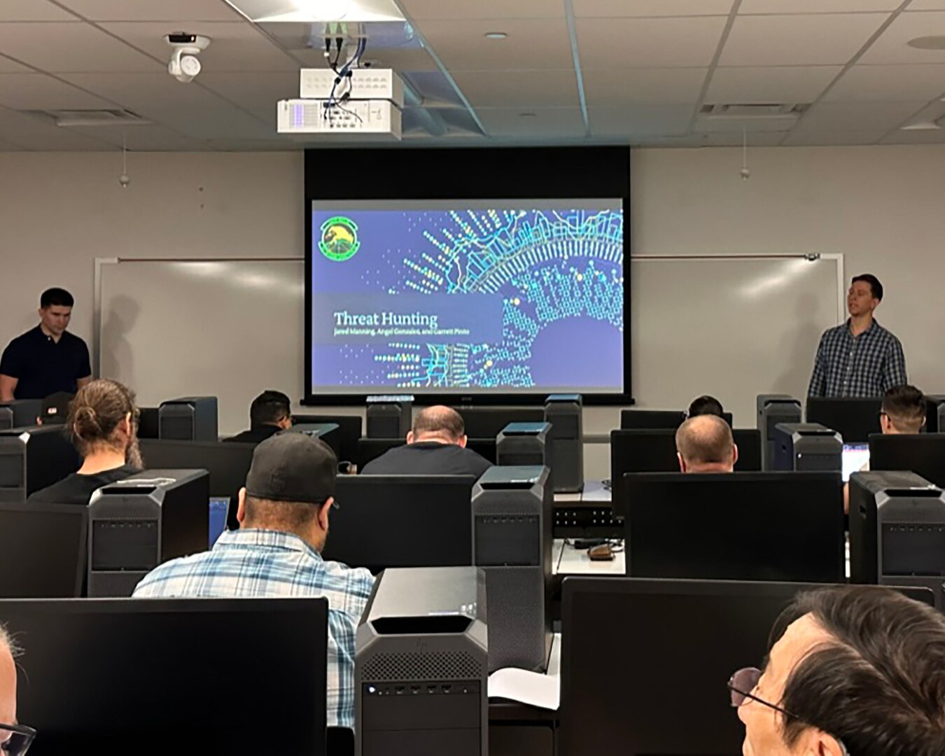 Attendees receive a seminar on Threat Hunting from the cyberspace curriculum at the Central New Mexico Community College in Albuquerque, New Mexico on July 21, 2023. (Courtesy photo)