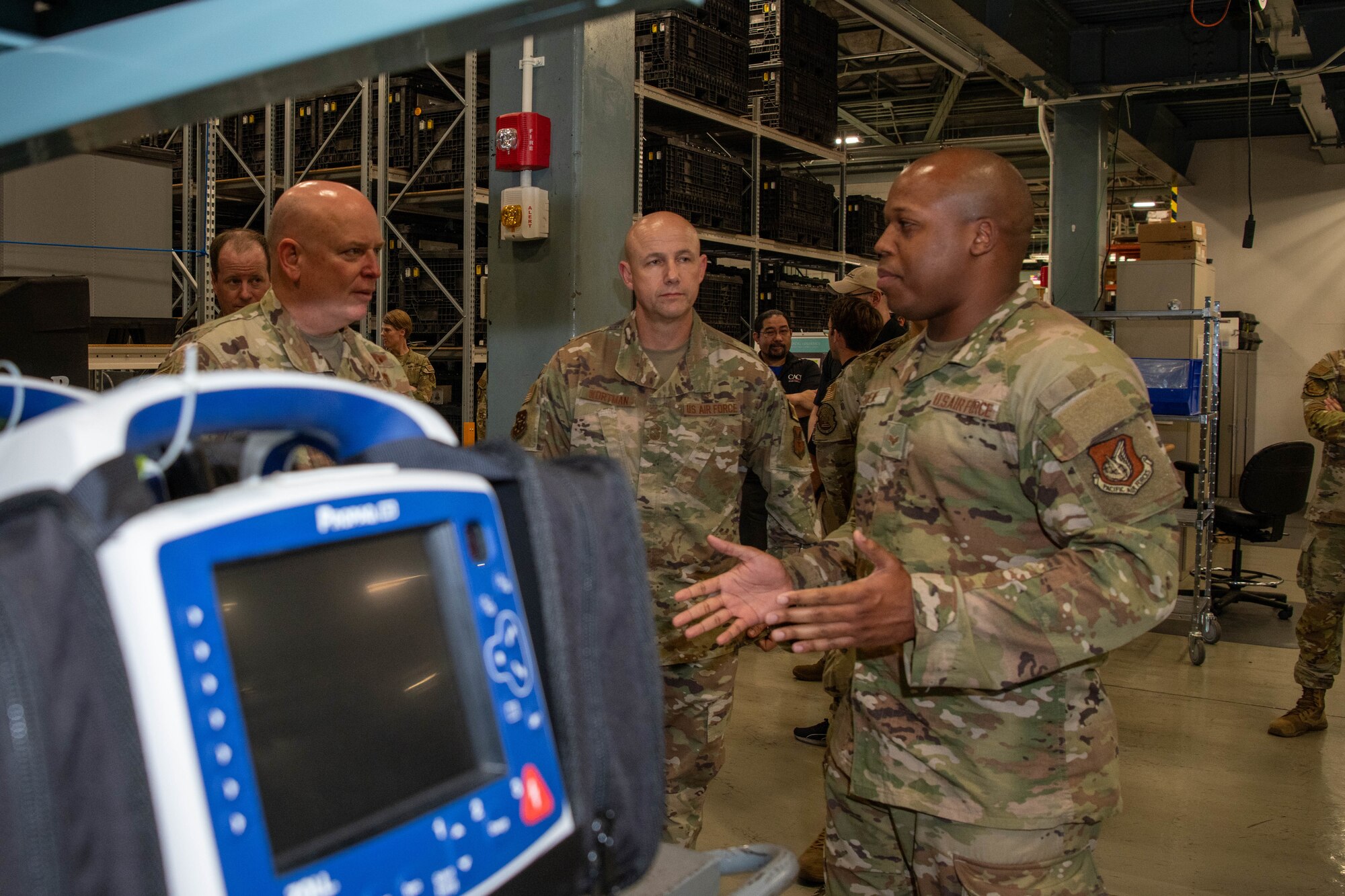 Airman teaching on medical appliance storage