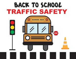Arnold Engineering Development Complex Safety Officials are urging everyone to be diligent on their work commute now that school is back in session. (U.S. Air Force Graphic by Brooke Brumley)