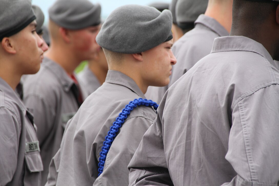Cadets from the Appalachian Challenge Academy attend a ceremony at the Kentucky National Guard Memorial at the Boone National Guard Center in Frankfort on May 8, 2023.