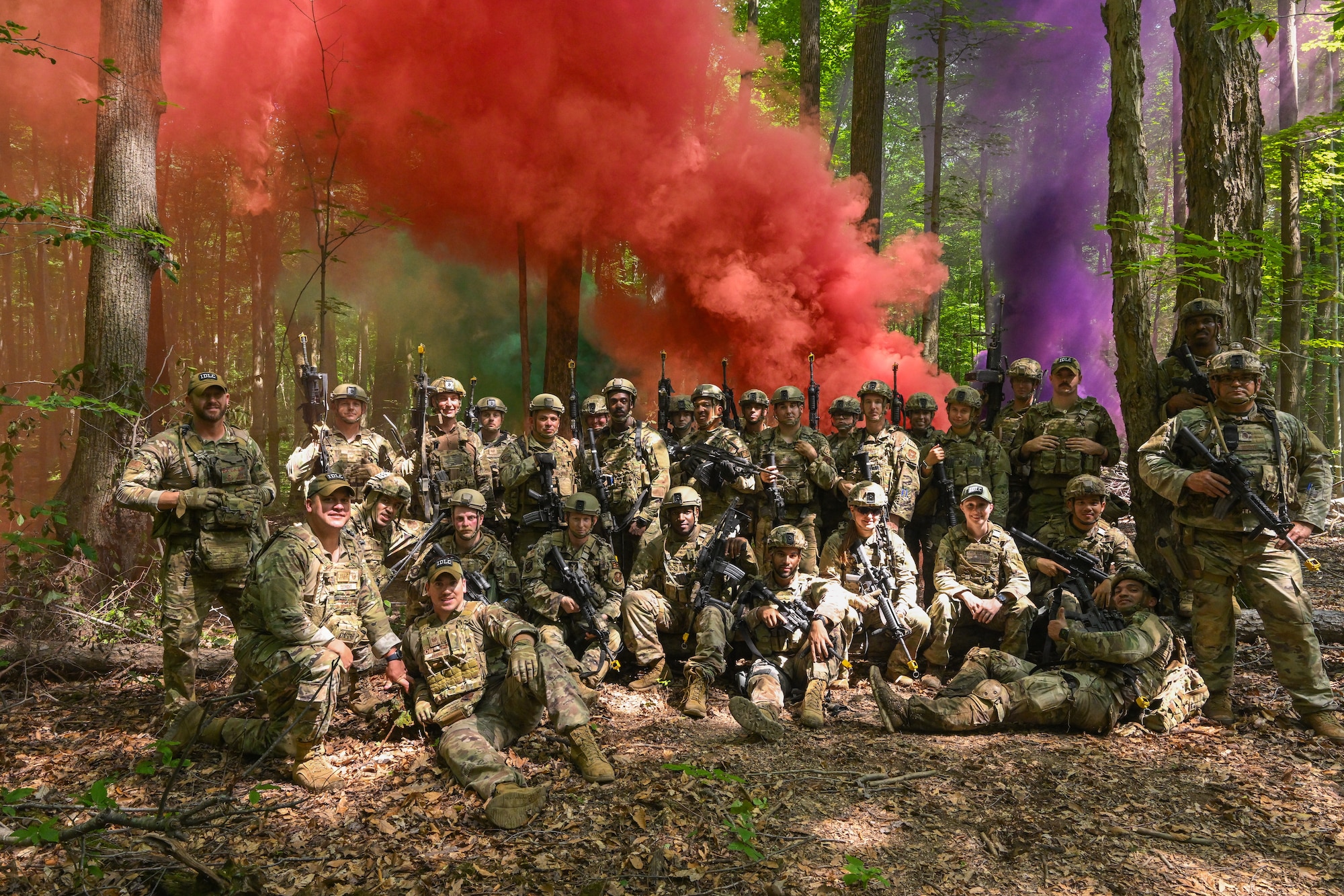 Integrated Defense Leadership Course students pose for a photo on July 24, 2023, at Camp James A. Garfield Joint Military Training Center, Ohio.