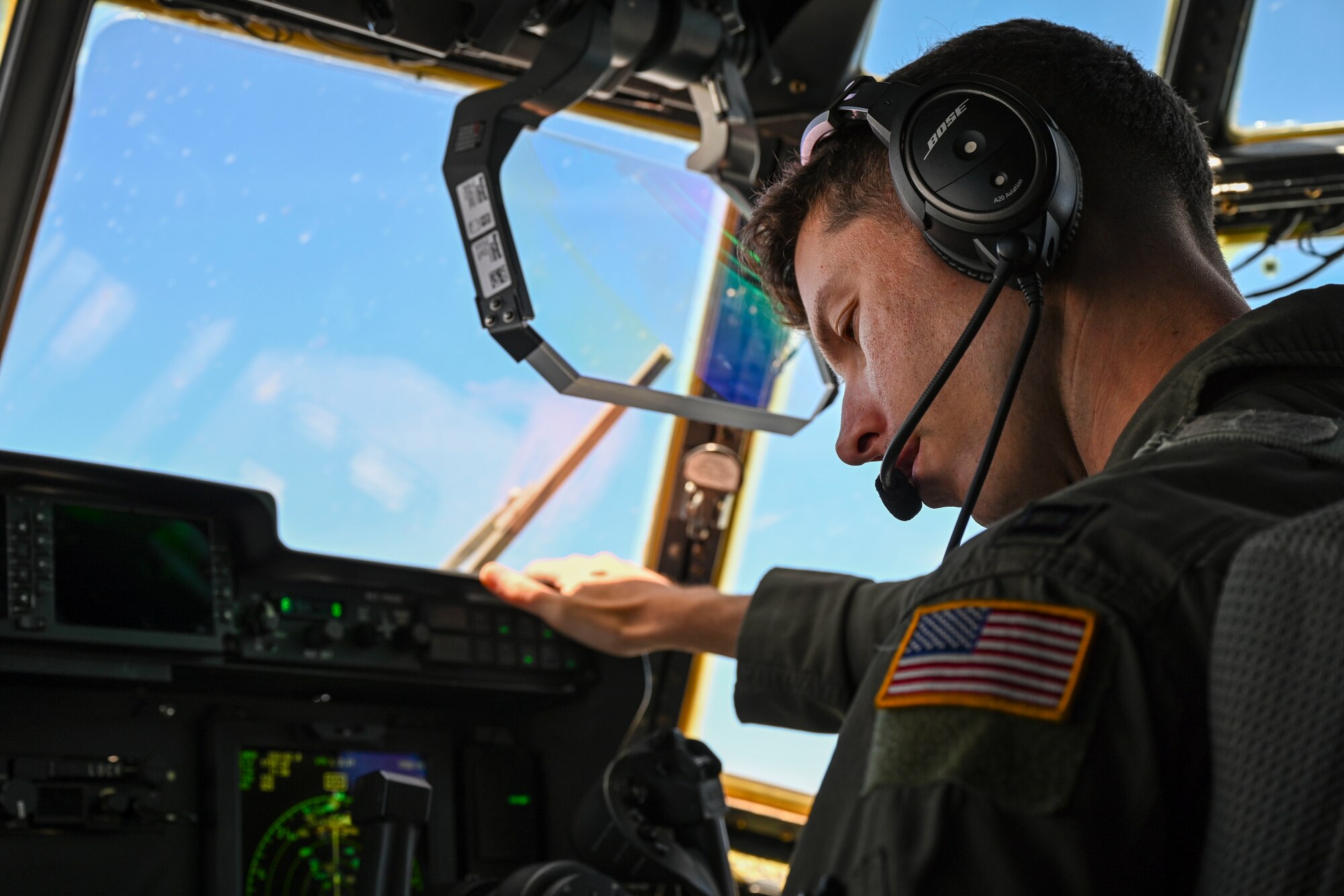 Capt. John Wood, 41st Airlift Squadron pilot, flies a C-130J Super Hercules