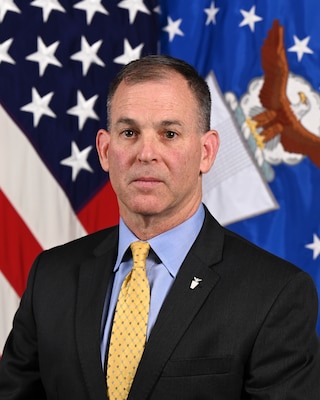 Mr. William McGarrity poses for his official portrait in the Army portrait studio at the Pentagon in Arlington, Va., Aug. 03, 2023.  (U.S. Army photo by Leonard Fitzgerald)