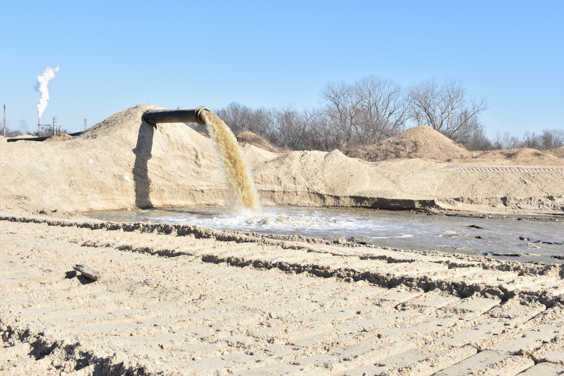 IN THE PHOTO, the Inland Dredging Company's cutterhead dredge "Integrity" works to dredge the Memphis Harbor/McKellar Lake, which was the last of 10 harbors dredged in the Memphis District during 2019. (USACE Photo / Jessica Haas)