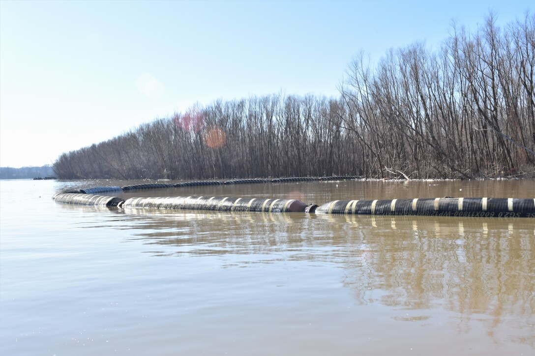 IN THE PHOTO, the Inland Dredging Company's cutterhead dredge "Integrity" works to dredge the Memphis Harbor/McKellar Lake, which was the last of 10 harbors dredged in the Memphis District during 2019. (USACE Photo / Jessica Haas)