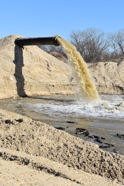 IN THE PHOTO, the Inland Dredging Company's cutterhead dredge "Integrity" works to dredge the Memphis Harbor/McKellar Lake, which was the last of 10 harbors dredged in the Memphis District during 2019. (USACE Photo / Jessica Haas)