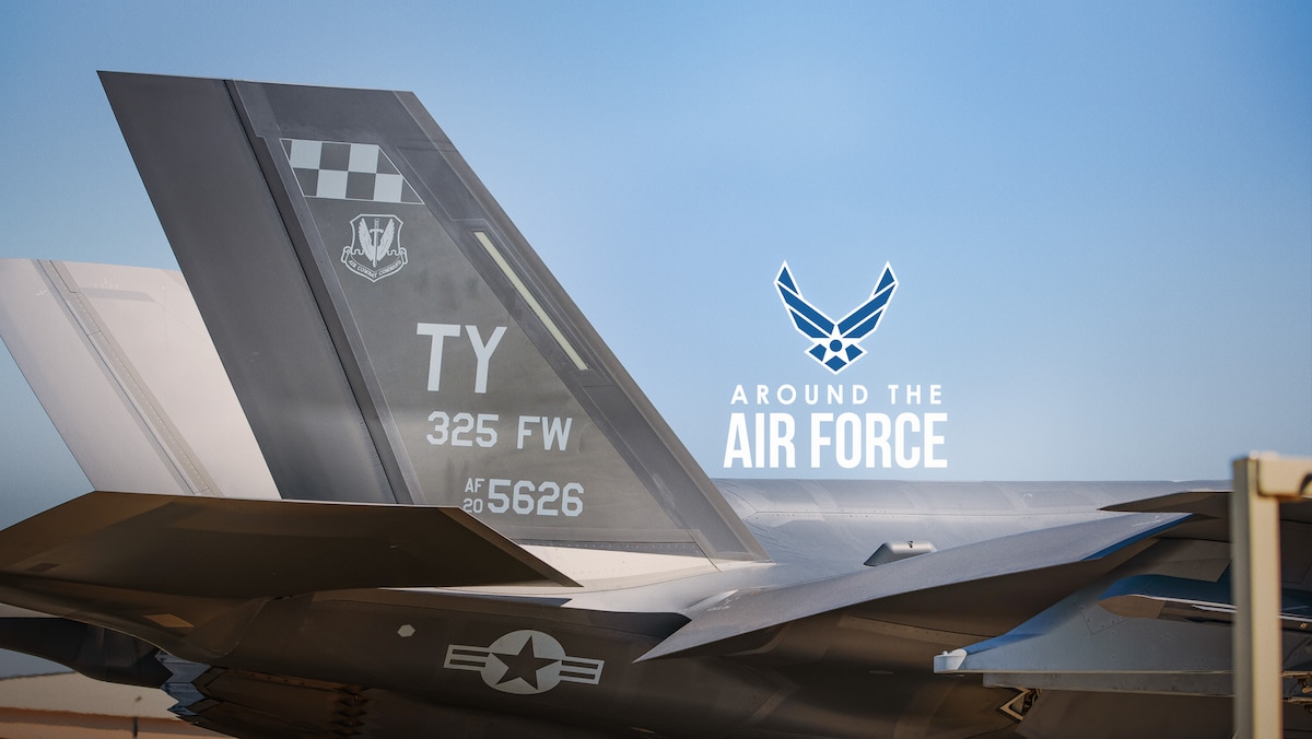 In this week’s look around the Air Force, Tyndall Air Force Base starts a new chapter as F-35 fighter aircraft arrive, new rules for foreign language pay, and the Air Force puts together a team to make it easier for Airmen, Guardians, and their families to access mental health, wellness and other programs. U.S. Air Force graphic by Travis Burcham)