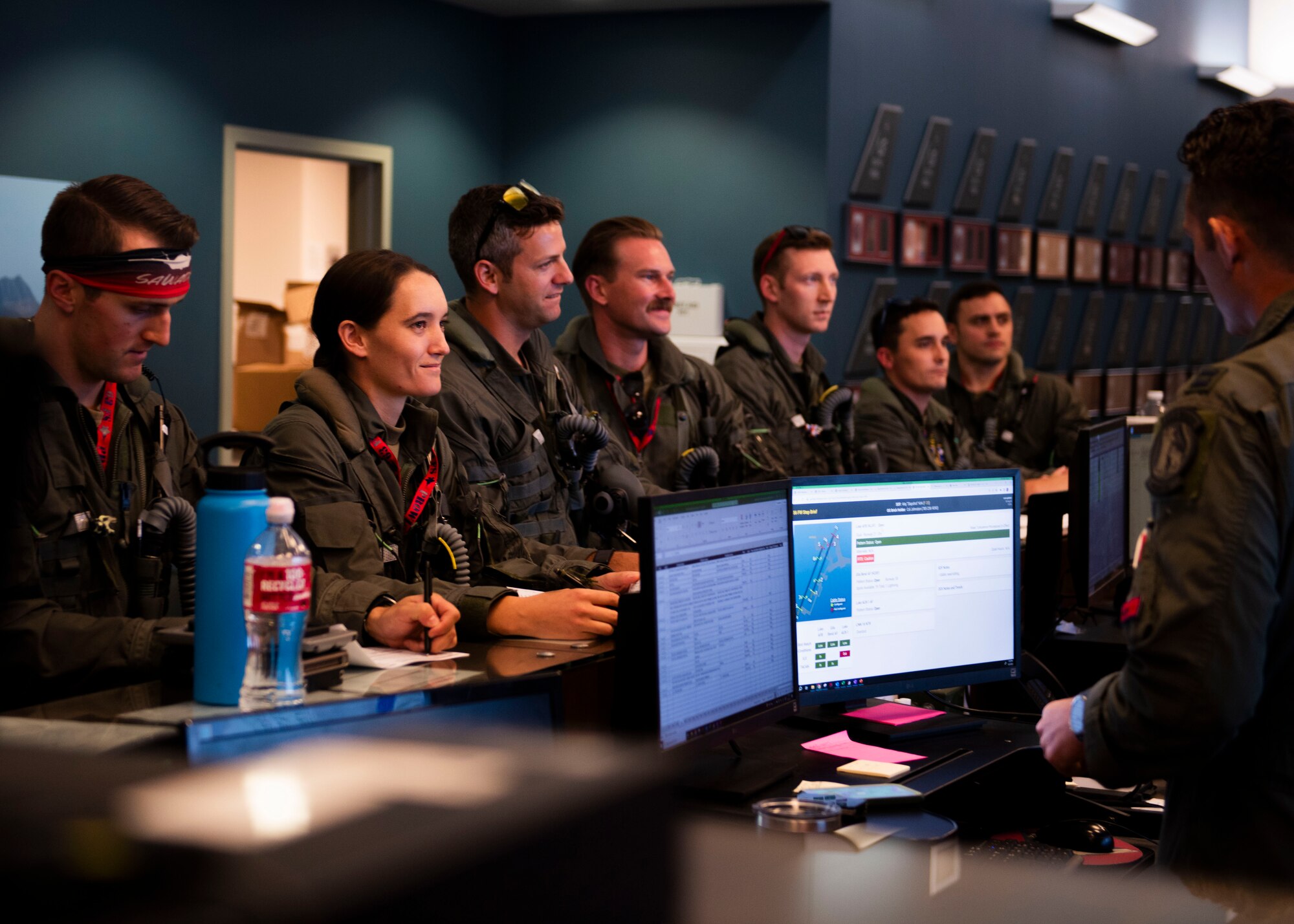 U.S. Air Force Capt. Audrey Wilson, 56th Training Squadron student pilot, prepares for her graduating flight Aug. 3, 2023, at Luke Air Force Base, Arizona.