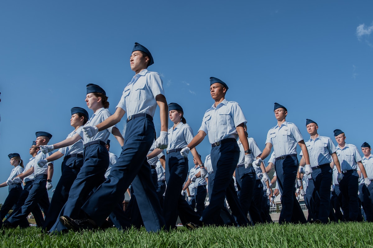 U.S. Air Force Academy cadets participate in the annual Acceptance Day Parade