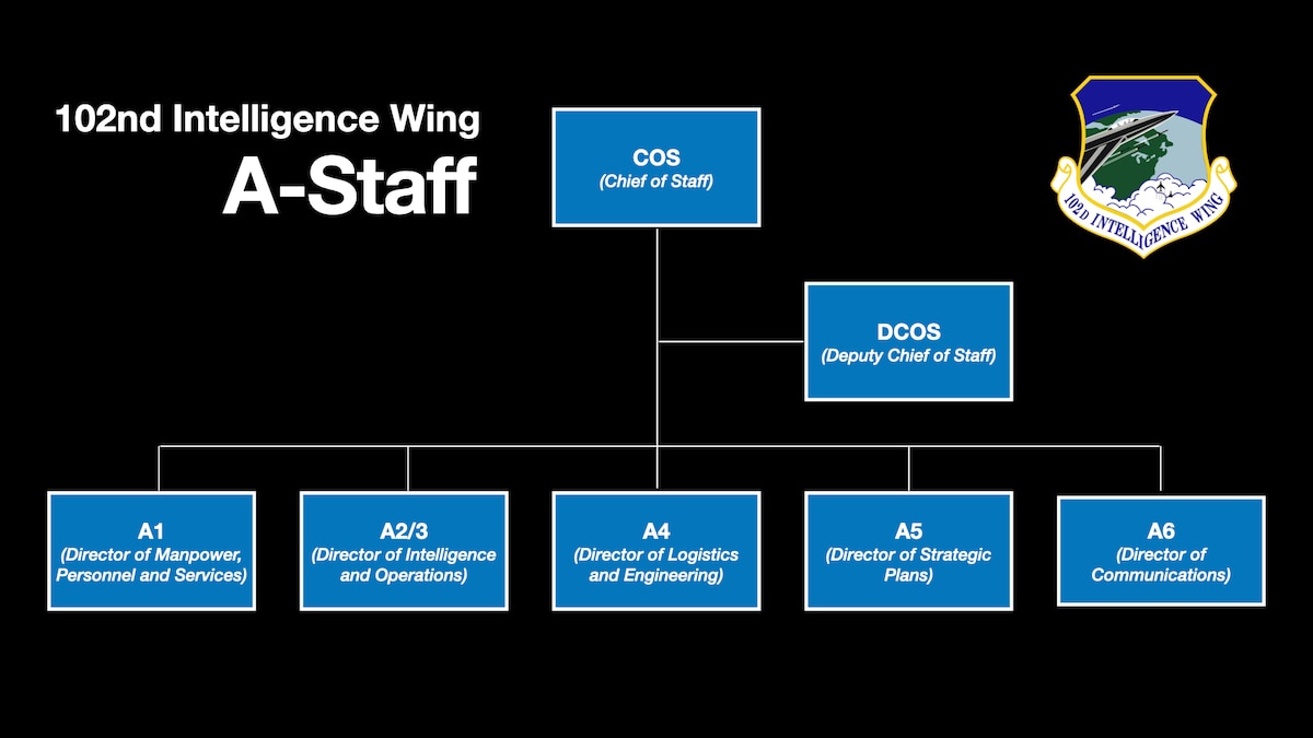 a simple organizational chart to illustrate the 102 IW's new A-Staff concept