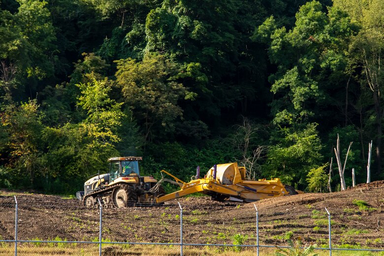 A groundbreaking ceremony at Montgomery Locks and Dam in Monaca, Pennsylvania.