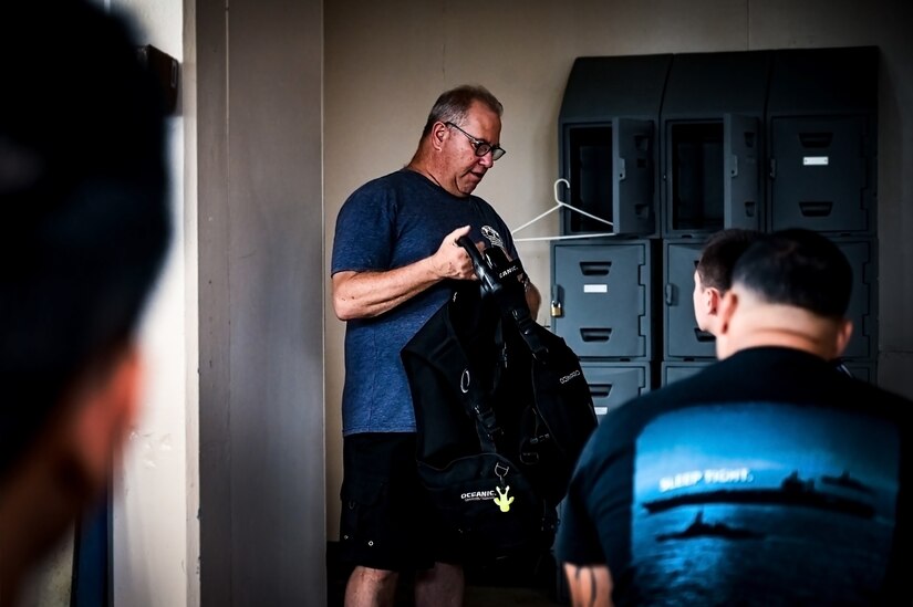 Service members assigned to Joint Base McGuire-Dix-Lakehurst participate in a scuba diving certification training during a Better Opportunities for Single Service Members event on 28, July 2023, at Army Support Activity Fort Dix. The BOSS program provides activities to single service members in the dorms, single parents, and geographical bachelors. These events include life skills, outdoor recreation, leisure activities, and community service opportunities.