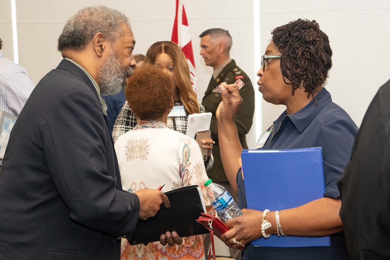 The Memphis District hosted “Industry Day” at the Renasant Center in downtown Memphis, Tennessee, May 23, 2023. 

Representatives from both USACE and the commercial business industry came together to network and discuss contracting opportunities, current and future USACE programs, and more. The meeting also gave participants an opportunity to create teaming arrangements, as the event provided ample time for one-on-one and in-person connecting. 

The event highlighted several USACE programs and expanded upon our existing capacity to deliver the mission, not just as USACE and the Memphis District, but as a team in partnership with the commercial business industry.