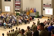 Col. Steve Mattingly speaks to Soldiers with the 138th Field Artillery Brigade during a departure ceremony in Lexington, Ky., Aug. 13, 2023. (U.S. Army National Guard photo by 1st. Sgt. Scott Raymond)