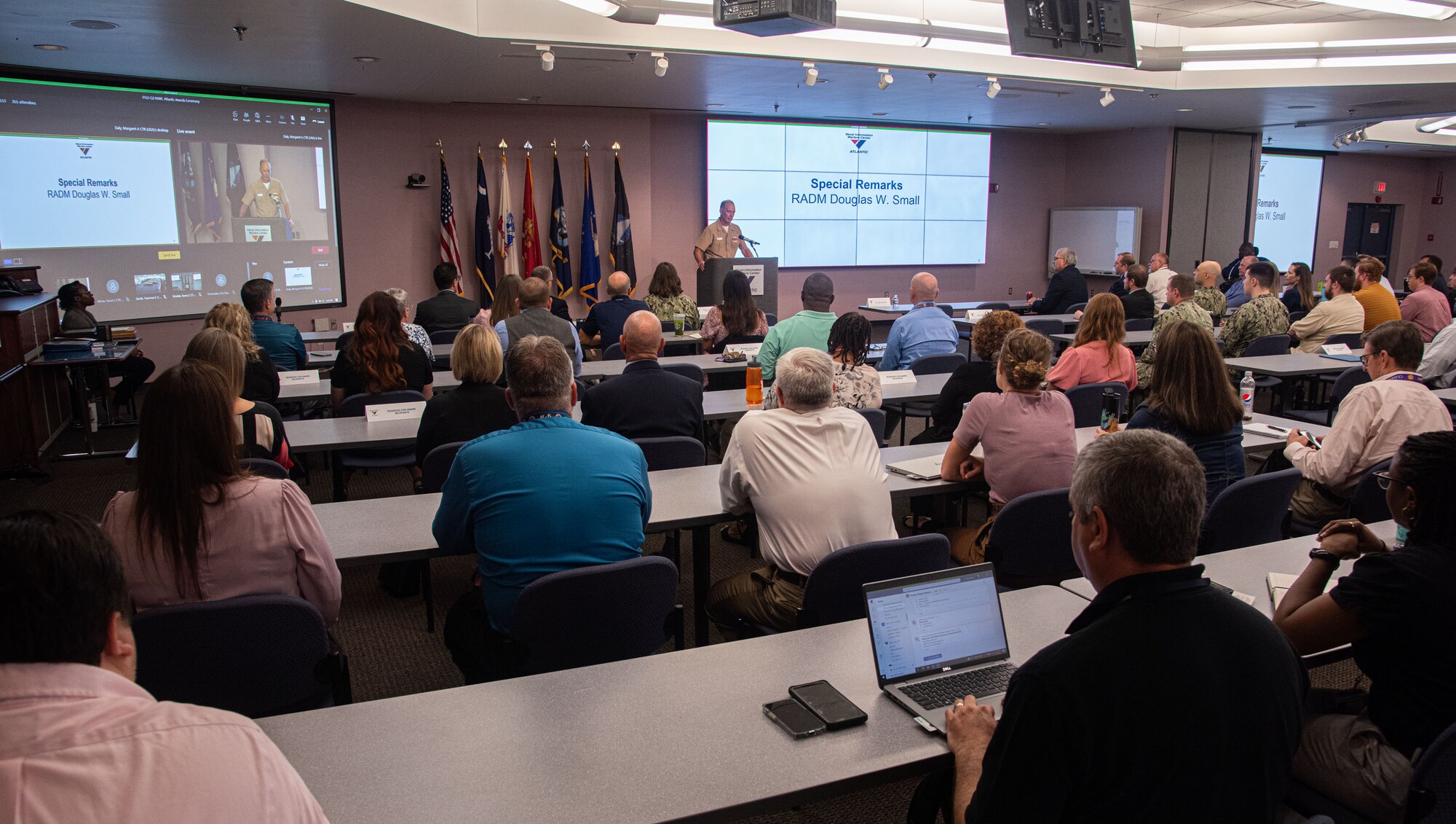 NAVWAR HQ Commander RADM Small Tours NIWC Atlantic