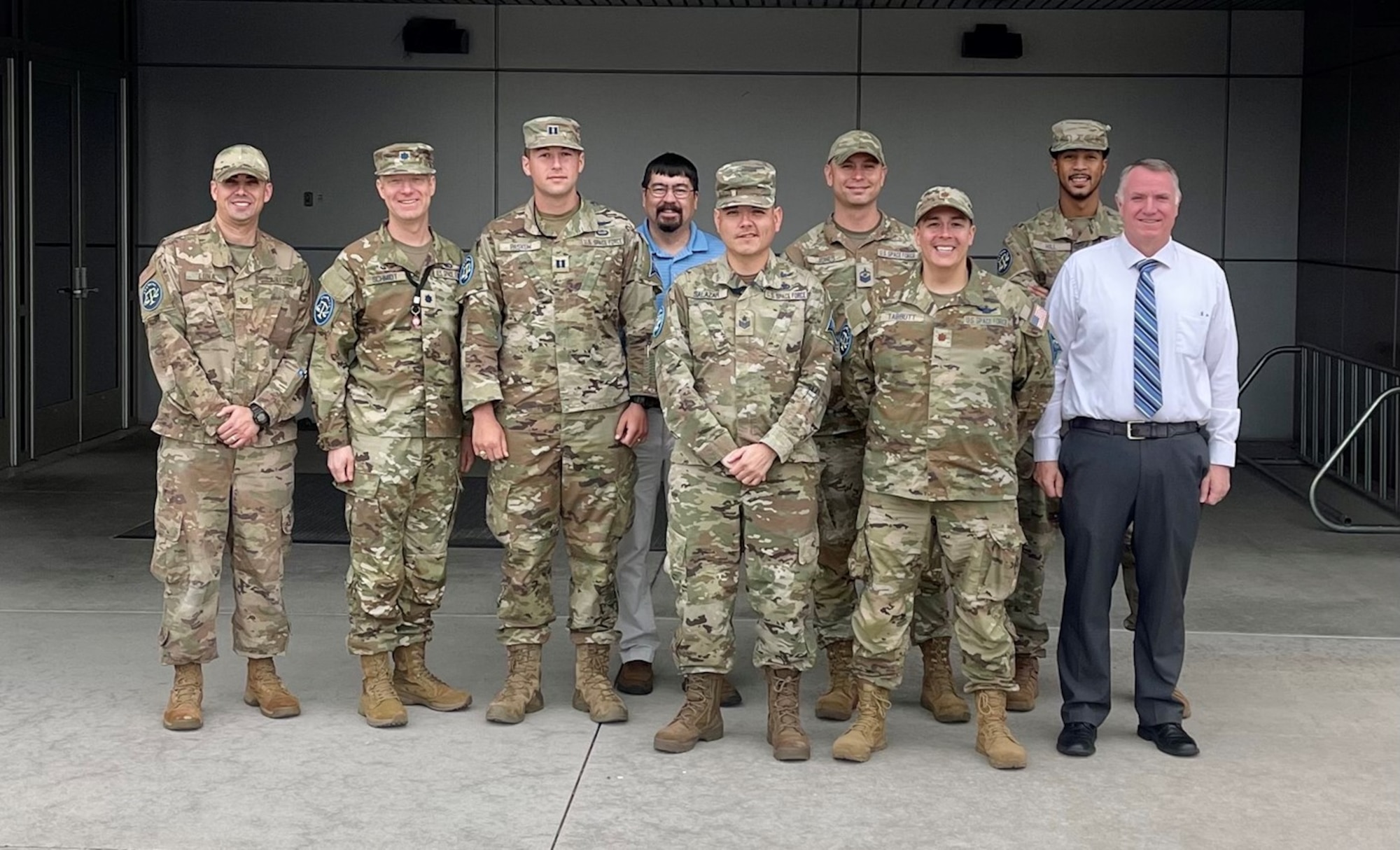 Members of the 17th Test and Evaluation Squadron's Cyber Team pose for a group photo at Schriever Space Force Base, Colorado. The Department of the Air Force recently announced the 17th TES's Cyber Team from Space Delta 12 as the department’s Cyber Team nominee for the Department of Defense Chief Information Office Annual Awards. (Courtesy photo)