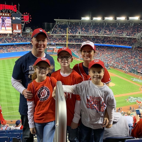 Family at a baseball game
