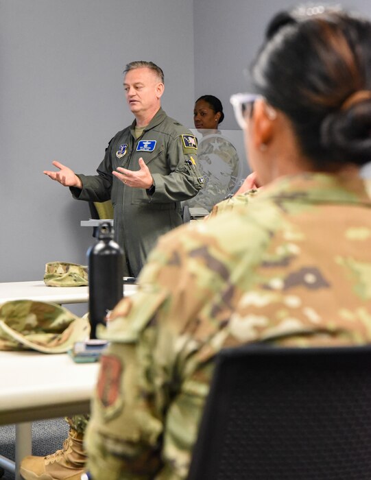 Military Members are briefed by Wing commander