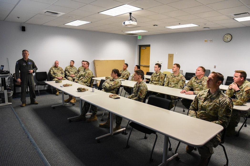 Military Members are briefed by Wing commander