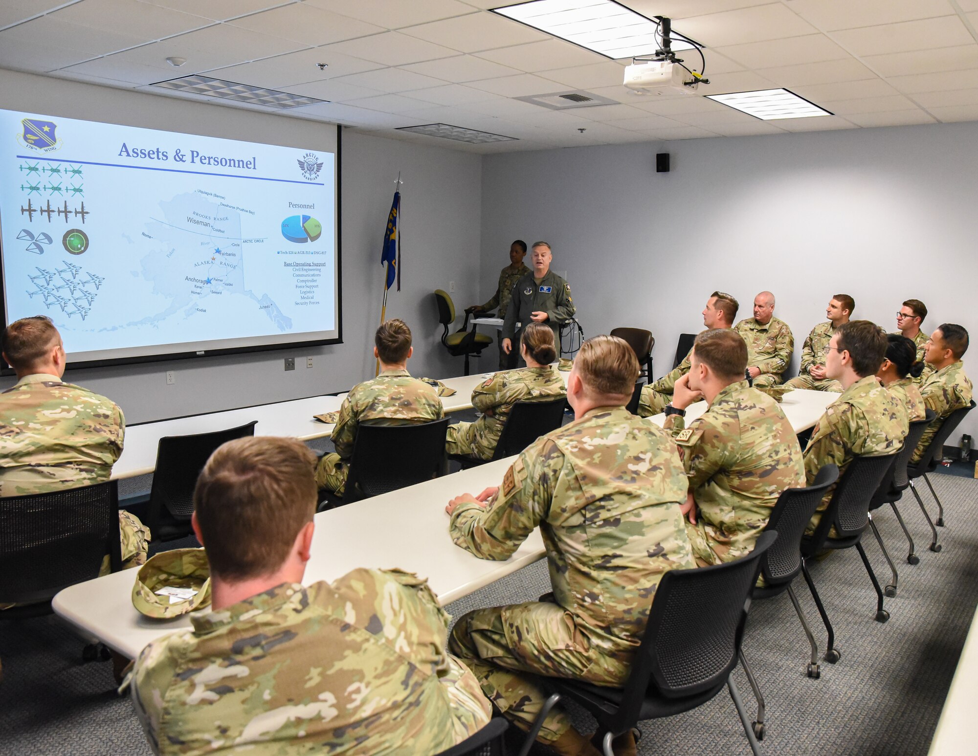 Military Members are briefed by Wing commander
