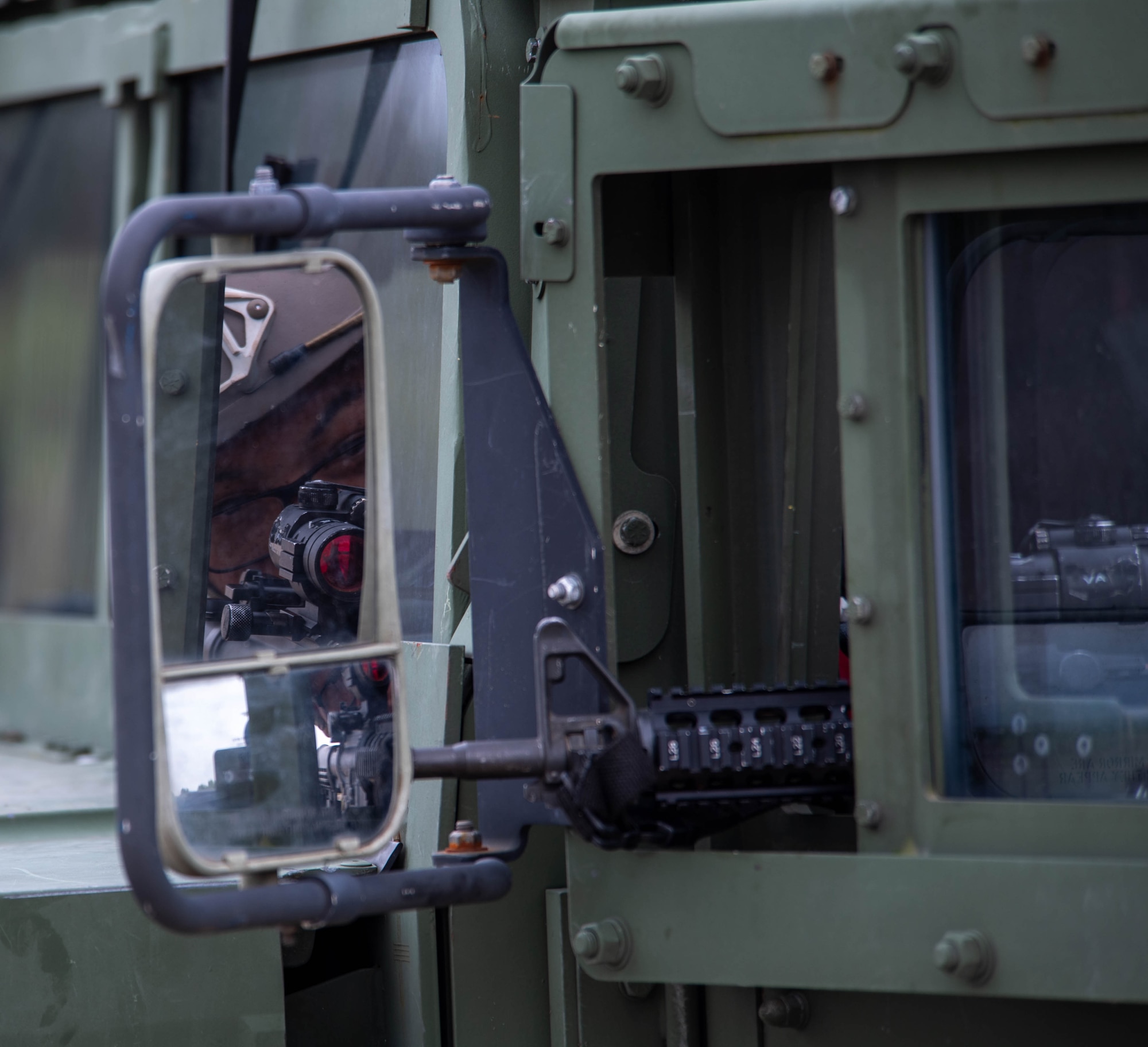 U.S. Air Force Sr. Airman Chad Dethloff, 435th Contingency Response Squadron, aerospace ground equipment technician, participates in a simulated base attack scenario during Thracian Summer 2023 at Cheshnegirovo Air Base, Bulgaria, Aug. 10, 2023.