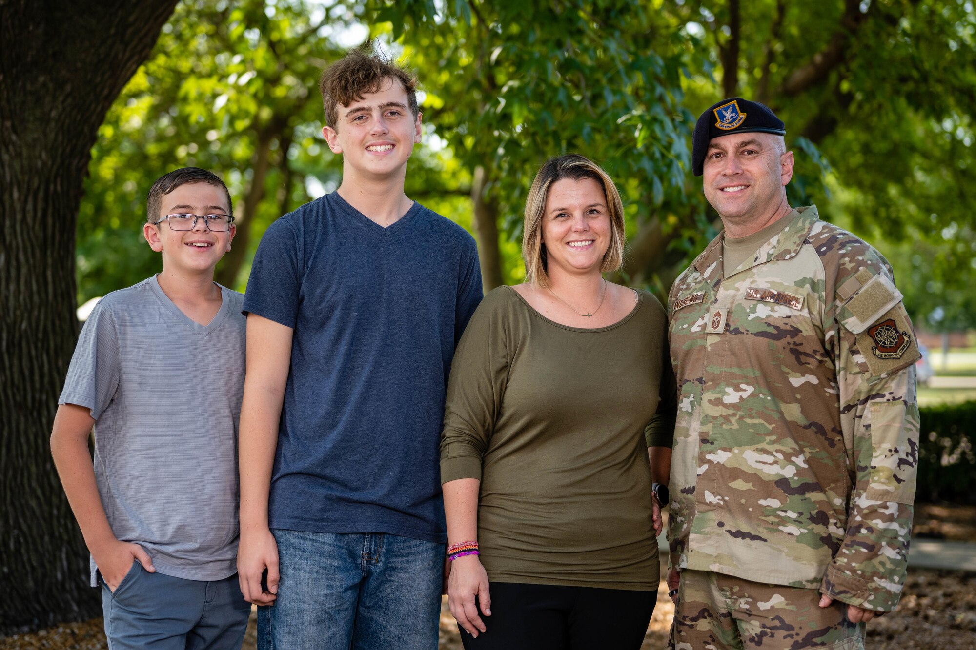 Chief Master Sgt. Shawn Andrews and his family