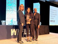 Pictured at the WIFLE Awards Banquet: Catrina M. Bonus, President of WIFLE Foundation; Army CID Special Agent-In-Charge Maria Thomas (awardee); Jesise L. Lane, Vice President of WIFLE Founddation