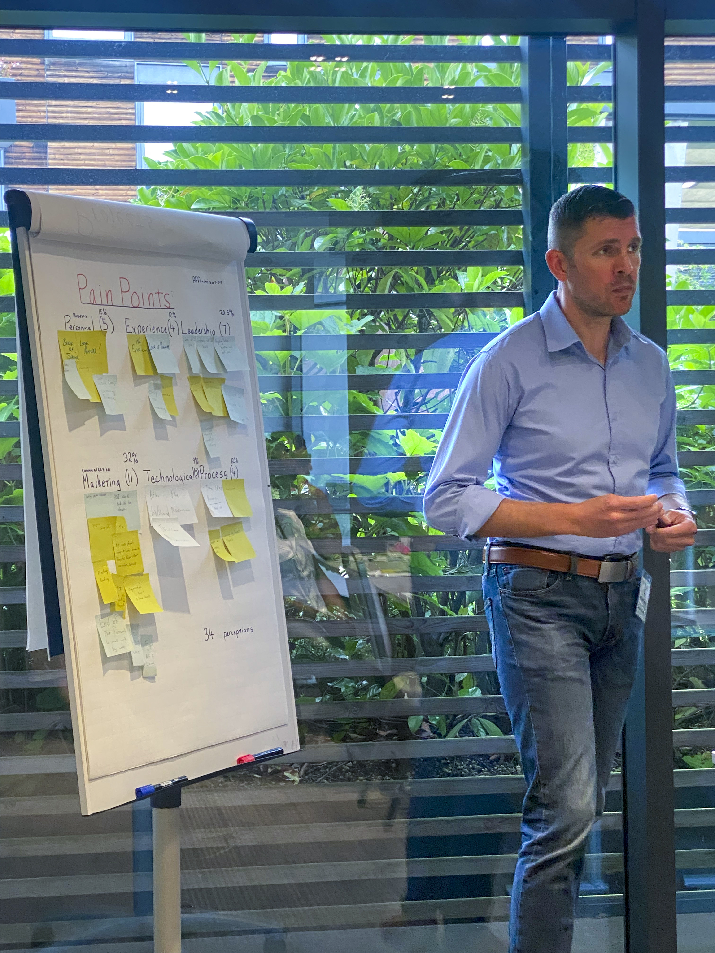 Matt Connelly, 52nd Fighter Wing process manager, briefs a class on the pain points facing Spark Cells at the Europe Crossflow event in Venice, Italy, June 13, 2023. (U.S. Air Force photo by Staff Sgt. Kyndal Lievano)