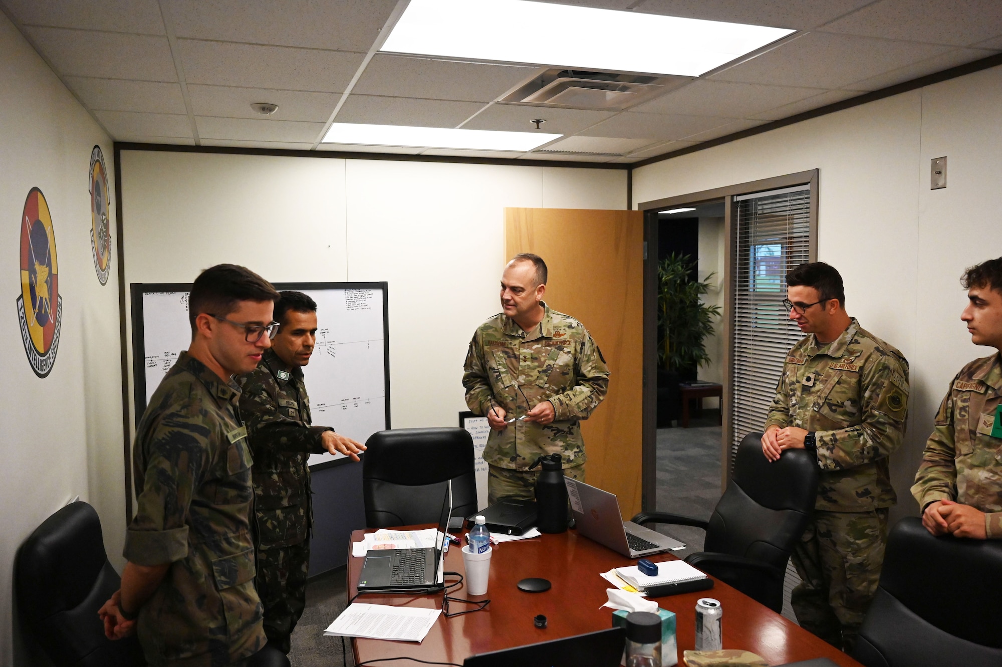 Major General Vaughan introduces himself to members participating in the the Vulcan Guard exercise.