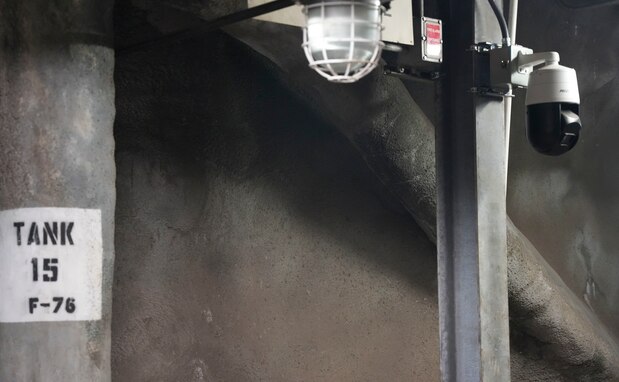 Cameras and fire extinguishers installed in the Red Hill Bulk Fuel Storage Facility (RHBFSF) represent two layers of Joint Task Force-Red Hill’s (JTF-RH) multi-layered approach implemented to quickly respond to a threat to the environment or human safety, Halawa, Hawaii, Aug. 16, 2023.