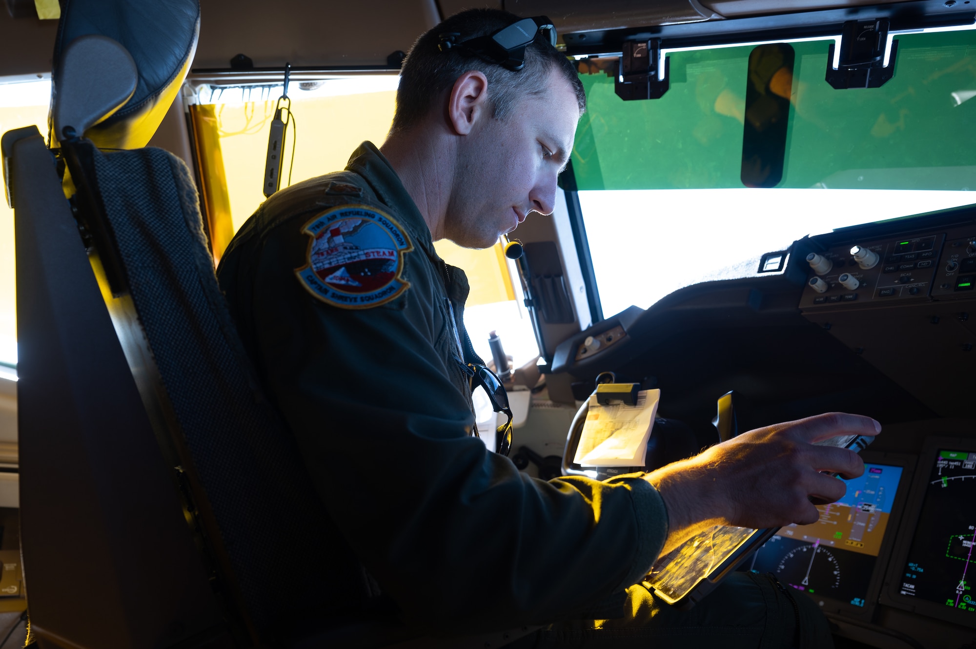 A KC-46 pilot fly's during Red Flag-Alaska 23-3.