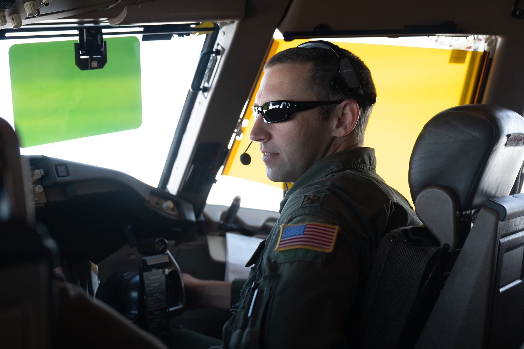 A KC-46 pilot flys during Red Flag Alaska 23-3.