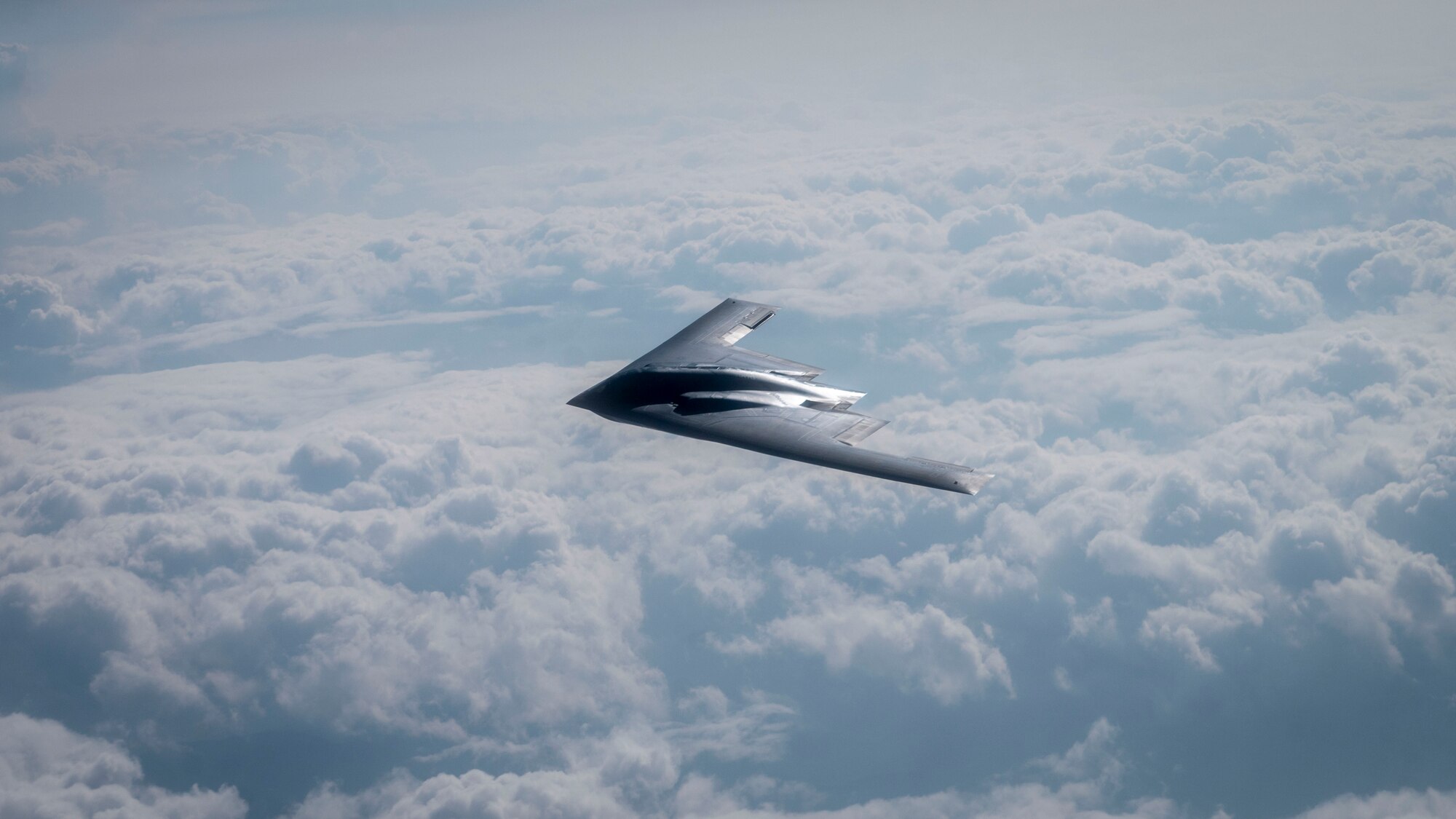 A B-2 flies during Red Flag-Alaska 23-3.