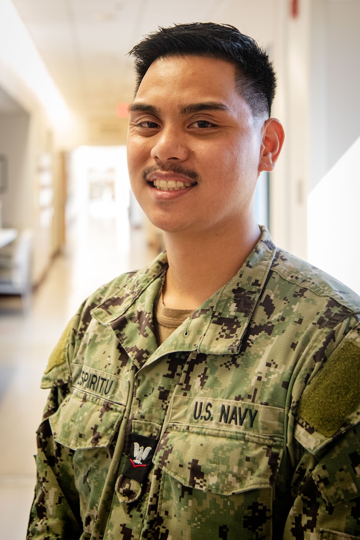 Hospital Corpsman Third Class Ernest Espiritu credits his mother’s determination and dedication to raising him as inspiration to serve in the U.S. Navy aboard Naval Health Clinic Cherry Point.  Espiritu supervises the clinic’s department responsible for providing medical care to family members and beneficiaries living in communities surrounding the base and eastern North Carolina.